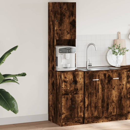 Mueble de cocina de roble ahumado 35x50x180 cm madera de ingeniería