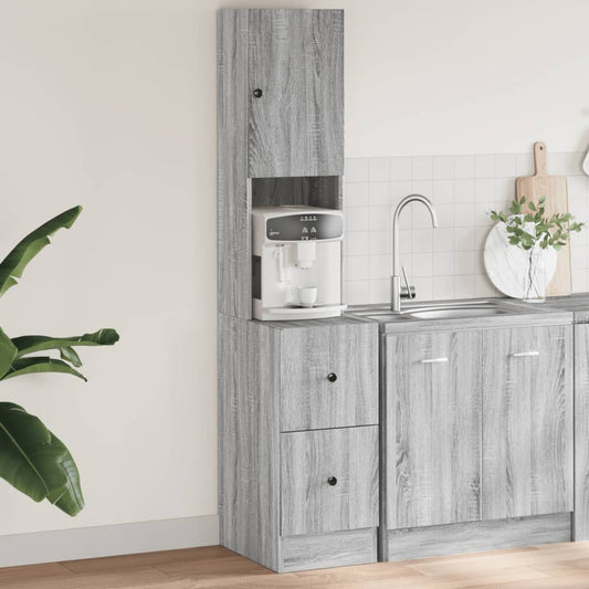 Mueble de cocina Sonoma gris 35x50x180 cm madera de ingeniería