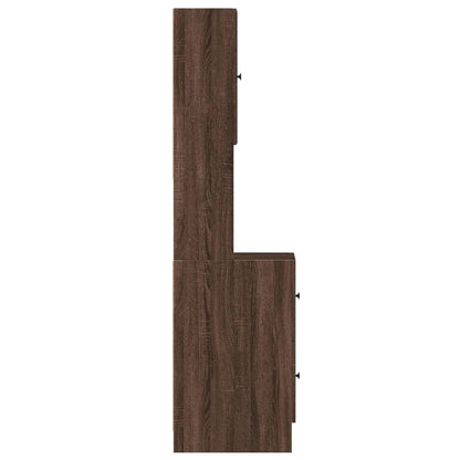 Mueble de cocina de roble marrón 35x50x180 cm madera de ingeniería