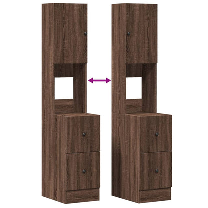 Mueble de cocina de roble marrón 35x50x180 cm madera de ingeniería