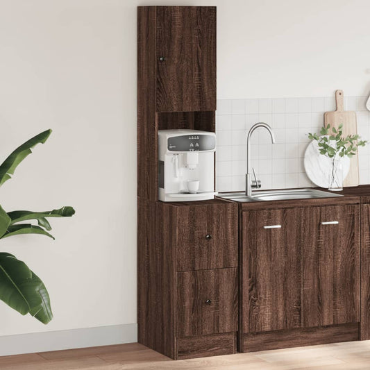 Mueble de cocina de roble marrón 35x50x180 cm madera de ingeniería