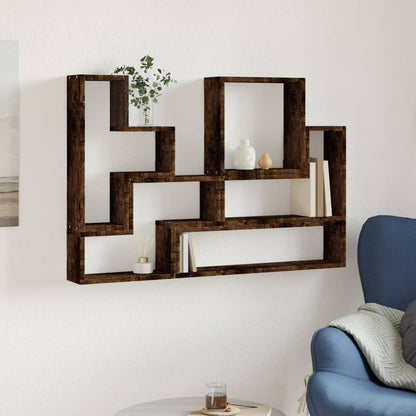 Étagère murale chêne fumé 96x12x64 cm bois d'ingénierie