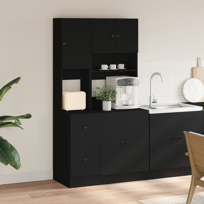Mueble de cocina negro 95x50x180 cm madera de ingeniería