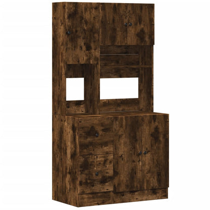 Mueble de cocina de roble ahumado 95x50x180 cm madera de ingeniería