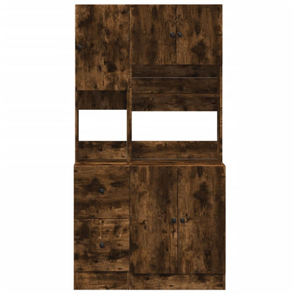 Mueble de cocina de roble ahumado 95x50x180 cm madera de ingeniería