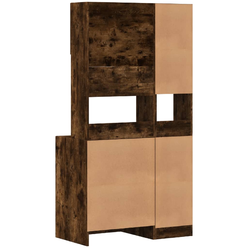 Mueble de cocina de roble ahumado 95x50x180 cm madera de ingeniería