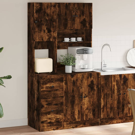 Mueble de cocina de roble ahumado 95x50x180 cm madera de ingeniería