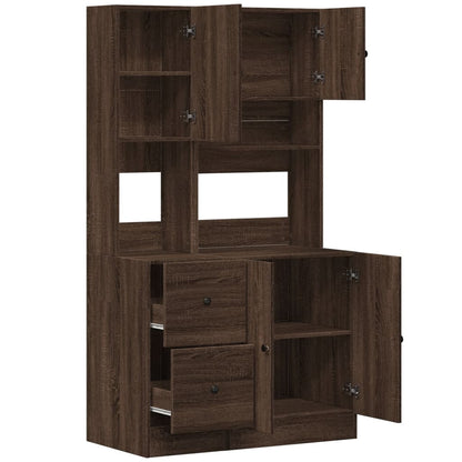Mueble de cocina de roble marrón 95x50x180 cm madera de ingeniería