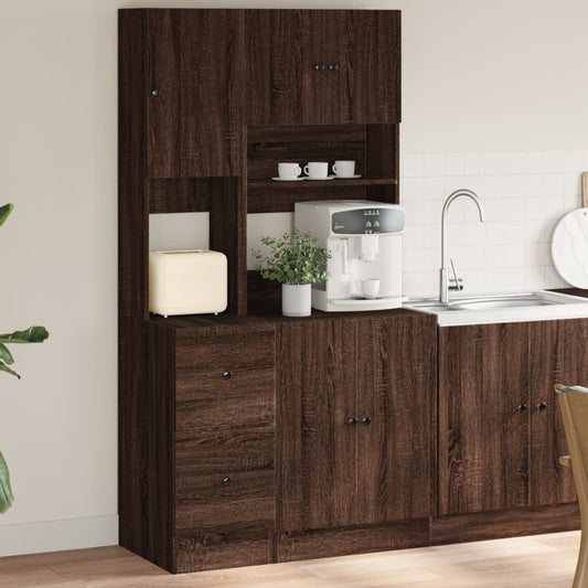 Mueble de cocina de roble marrón 95x50x180 cm madera de ingeniería