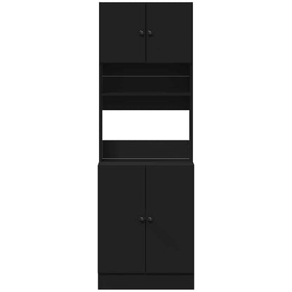 Mueble de cocina negro 60x50x180 cm madera de ingeniería