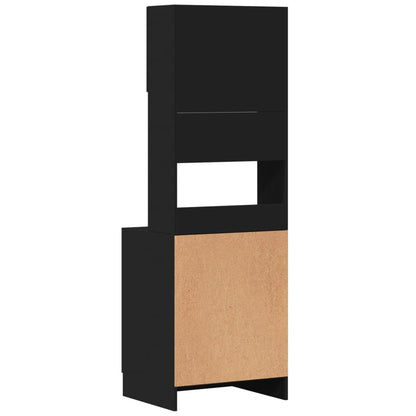 Mueble de cocina negro 60x50x180 cm madera de ingeniería
