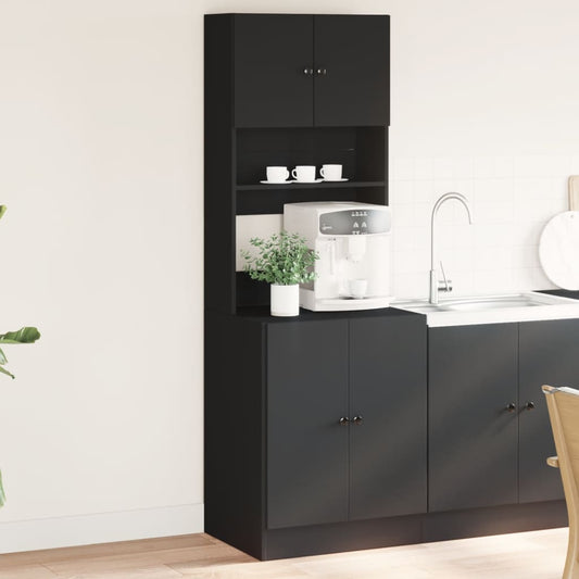 Mueble de cocina negro 60x50x180 cm madera de ingeniería