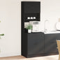 Mueble de cocina negro 60x50x180 cm madera de ingeniería