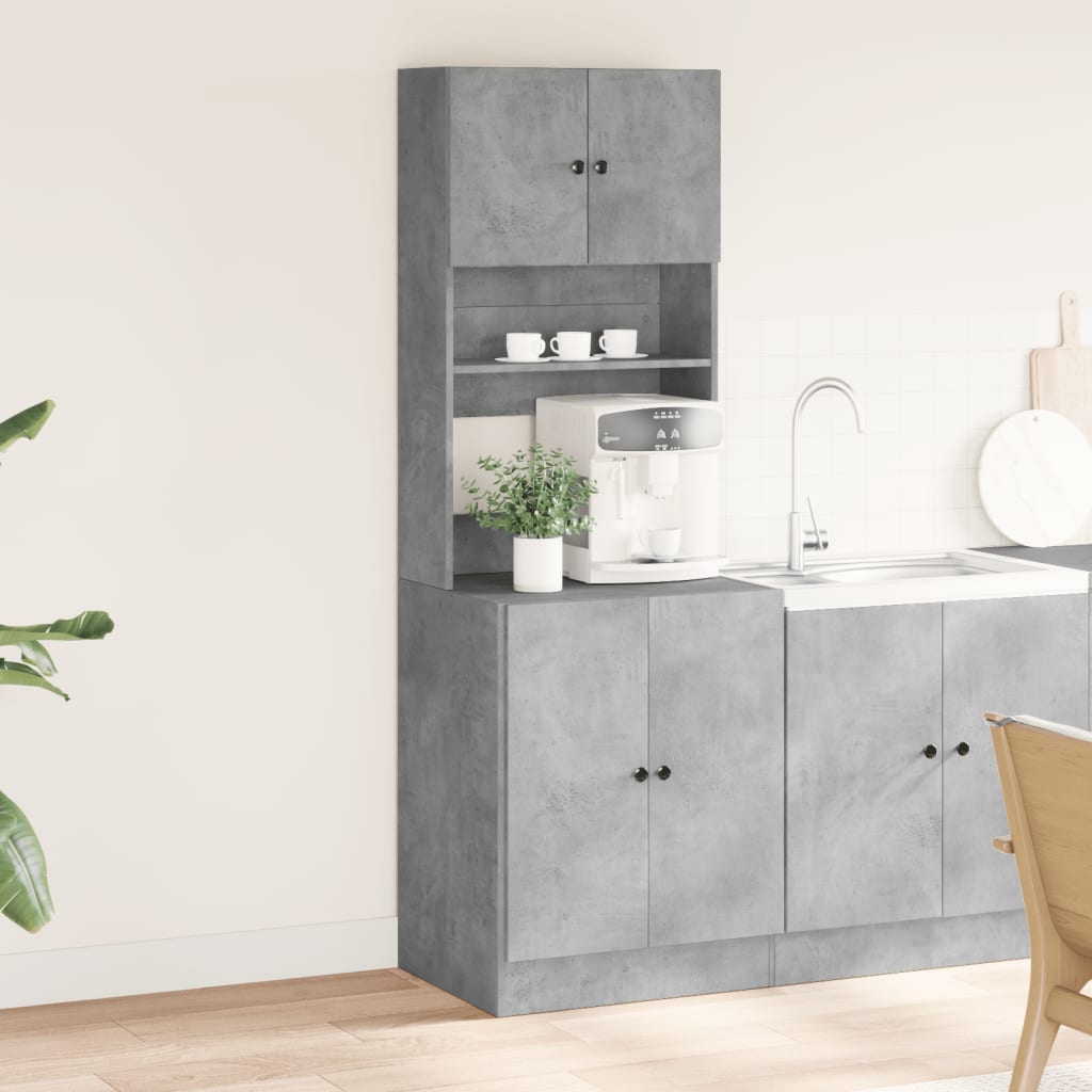 Mueble de cocina gris hormigón 60x50x180 cm madera de ingeniería
