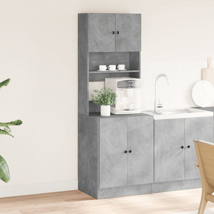 Mueble de cocina gris hormigón 60x50x180 cm madera de ingeniería
