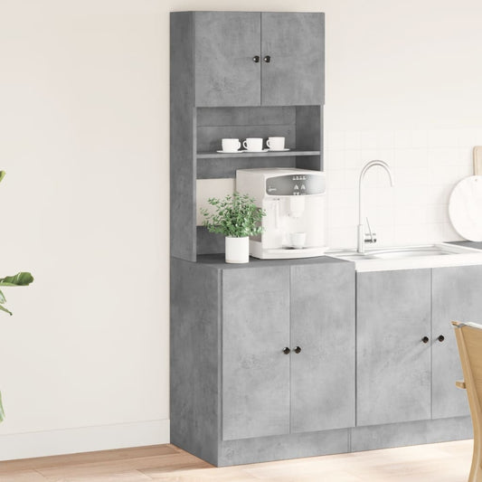 Mueble de cocina gris hormigón 60x50x180 cm madera de ingeniería