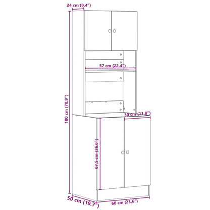 Mueble de cocina Sonoma gris 60x50x180 cm madera de ingeniería