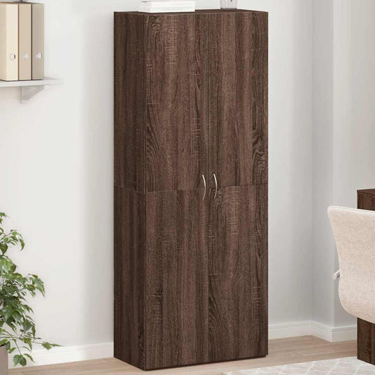 Armoire de classement chêne marron 60x32x153 cm bois ingénierie