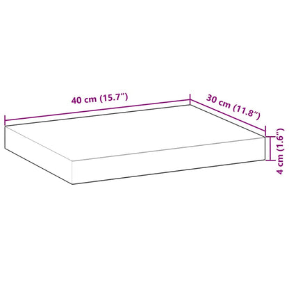 Étagères flottantes 2 pcs 40x30x4 cm acacia massif non traité