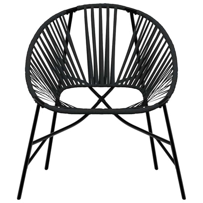 Chaise œuf de jardin noir résine tressée