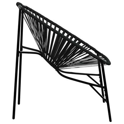 Chaise œuf de jardin noir résine tressée