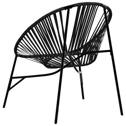 Chaise œuf de jardin noir résine tressée