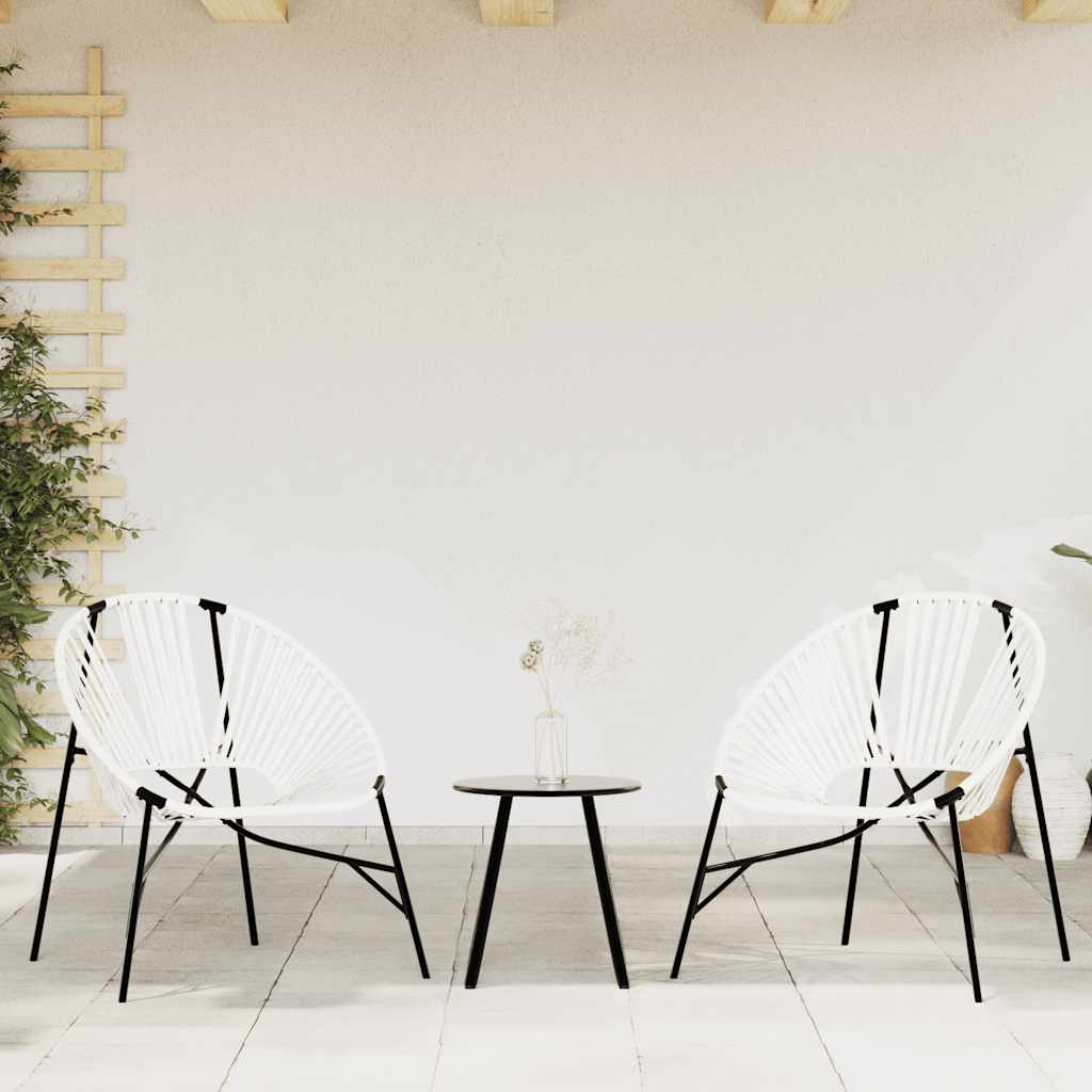 Chaise œuf de jardin noir et blanc résine tressée