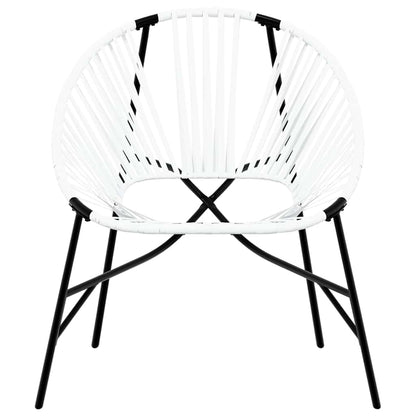 Chaise œuf de jardin noir et blanc résine tressée