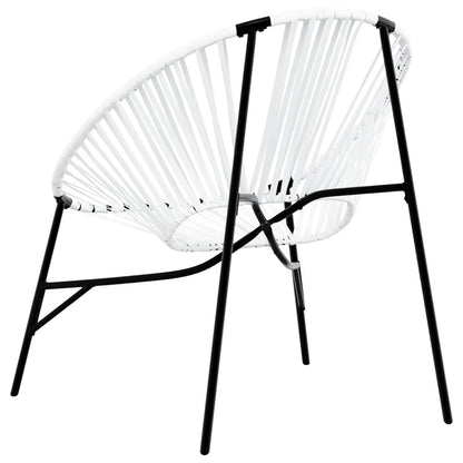 Chaise œuf de jardin noir et blanc résine tressée