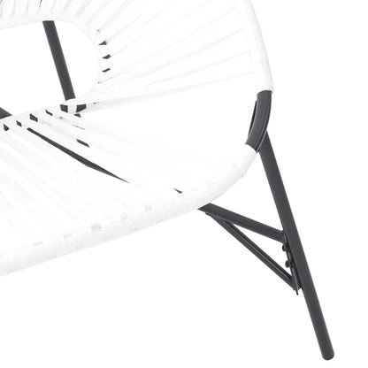 Chaise œuf de jardin noir et blanc résine tressée