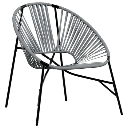 Chaise œuf de jardin noir et gris clair résine tressée