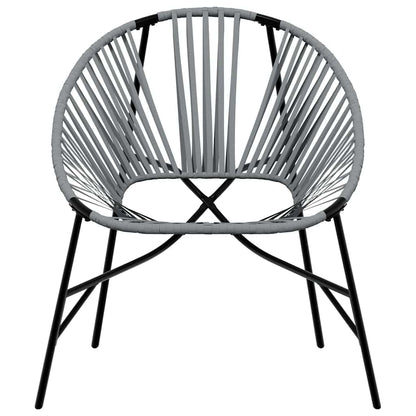 Chaise œuf de jardin noir et gris clair résine tressée