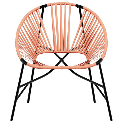Chaise œuf de jardin noir et orange résine tressée