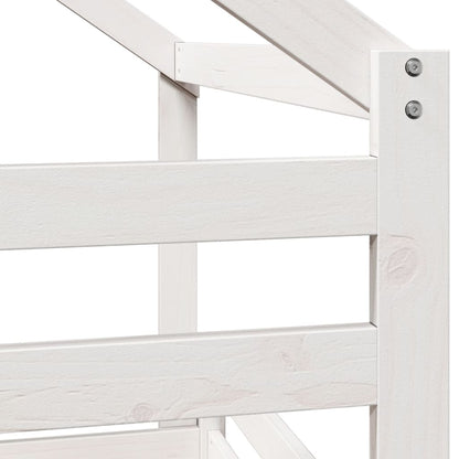 Lit superposé sans matelas blanc 90x190 cm bois de pin massif