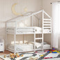 Lit superposé sans matelas blanc 75x190 cm bois de pin massif