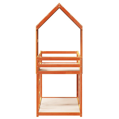 Lit superposé sans matelas cire marron 90x200 cm pin massif