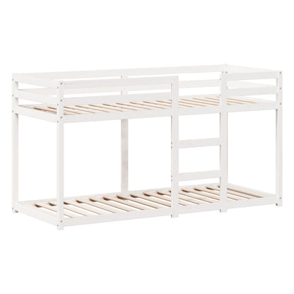Lit superposé sans matelas blanc 90x190 cm bois de pin massif