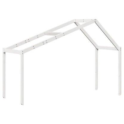 Lit superposé avec échelle et toit sans matelas blanc 90x200 cm