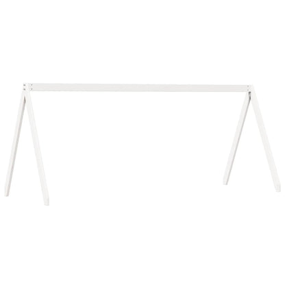 Lit superposé sans matelas blanc 90x190 cm bois de pin massif