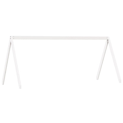 Lit superposé avec échelle et toit sans matelas blanc 80x200 cm