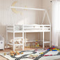 Lit superposé avec échelle et toit sans matelas blanc 80x200 cm