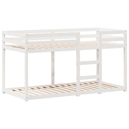Lit superposé sans matelas blanc 80x200 cm bois de pin massif