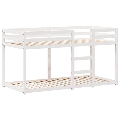 Lit superposé sans matelas blanc 90x190 cm bois de pin massif