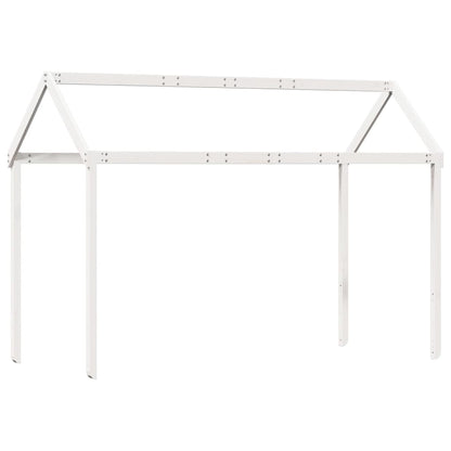Lit superposé avec échelle et toit sans matelas blanc 80x200 cm