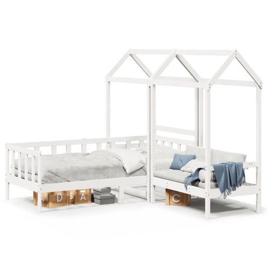Ensemble de lit de jour et de banc et toit sans matelas blanc