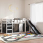 Lit superposé sans matelas avec toboggan blanc noir 90x190 cm