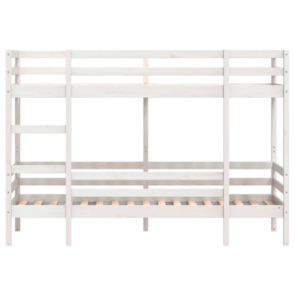 Lit superposé sans matelas blanc 75x190 cm bois de pin massif