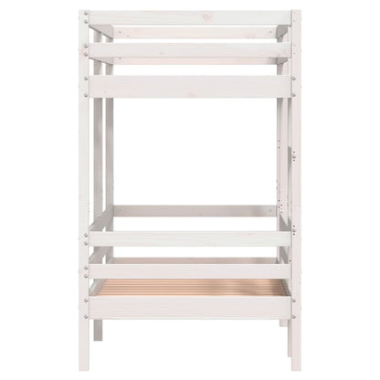 Lit superposé sans matelas blanc 75x190 cm bois de pin massif