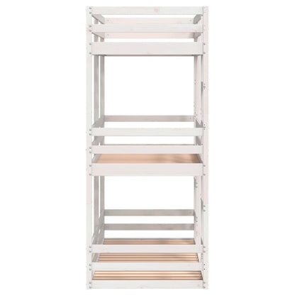 Lit superposé triple sans matelas 80x200 cm bois de pin massif