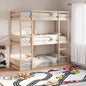 Lit superposé triple sans matelas 90x190 cm bois de pin massif